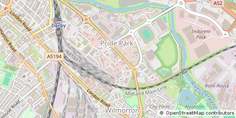 Map of Derby, Derbyshire
