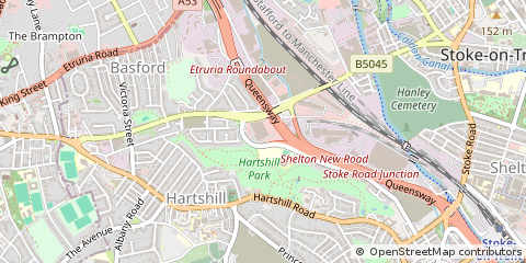 Map of Stoke on Trent, Staffordshire
