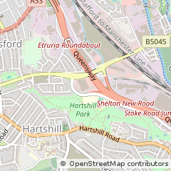Map of Stoke on Trent, Staffordshire