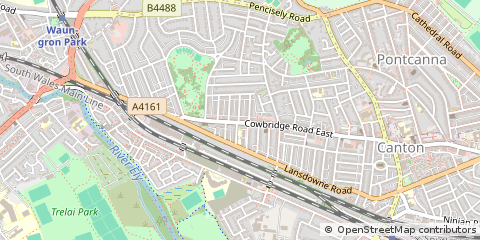 Map of Cardiff, South Glamorgan