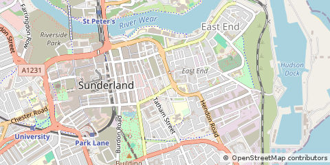 Map of Sunderland, Tyne & Wear