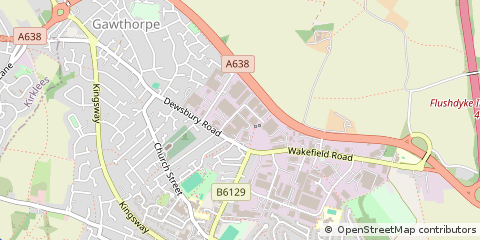 Map of Wakefield, West Yorkshire