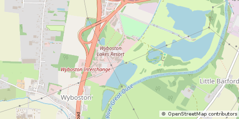 Map of Wyboston, Bedfordshire