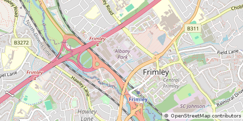 Map of Camberley, Surrey