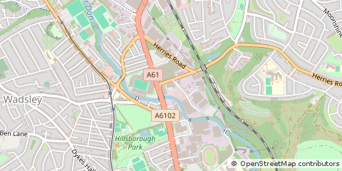 Map of Sheffield, South Yorkshire