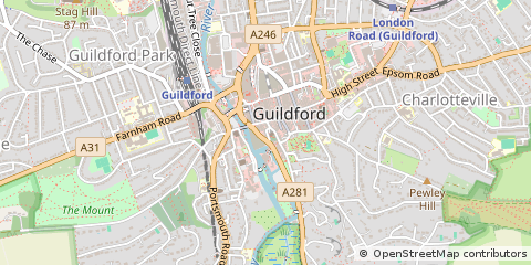 Map of Guildford, Surrey
