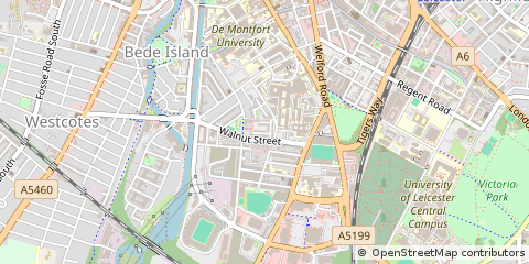 Map of Leicester, Leicestershire