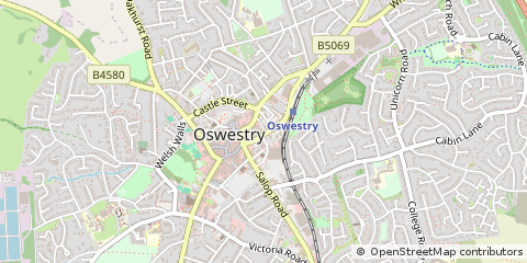 Map of Oswestry, Shropshire