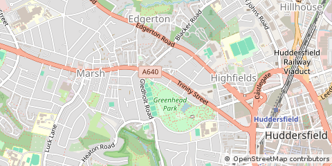 Map of Huddersfield, West Yorkshire