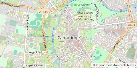 Map of Cambridge, Cambridgeshire