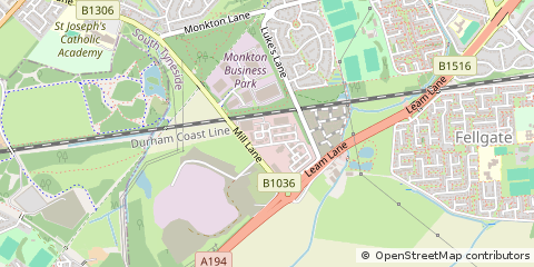 Map of Hebburn, Tyne and Wear