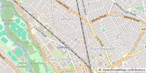 Map of Cardiff, South Glamorgan
