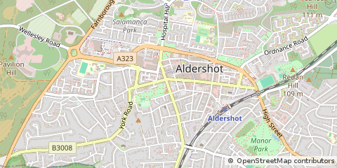 Map of Aldershot, Hampshire