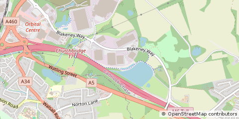 Map of Cannock, Staffordshire