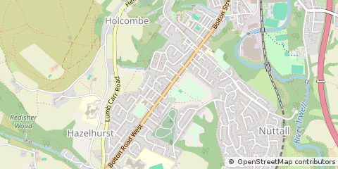 Map of Bury, Lancs