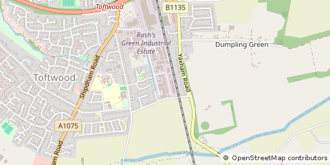 Map of Dereham, Norfolk
