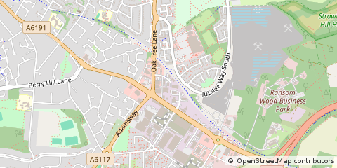 Map of Mansfield, Nottinghamshire