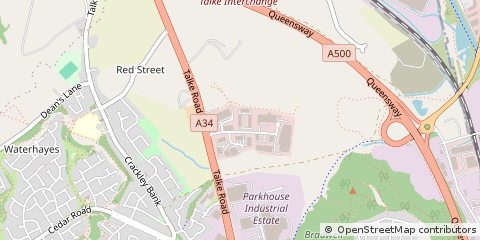Map of Park Newcastle Under Lyme, Staffordshire