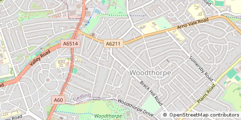 Map of Nottingham, Nottinghamshire