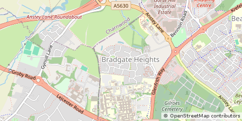 Map of Leicester, Leicestershire