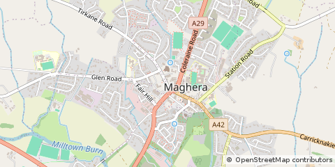 Map of Maghera, County Londonderry
