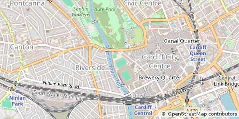 Map of Cardiff, Glamorgan