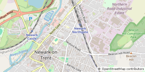 Map of Newark, Nottinghamshire
