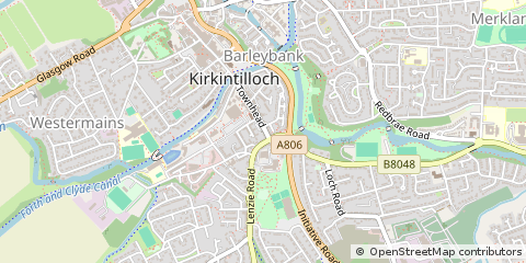 Map of Kirkintilloch, Glasgow