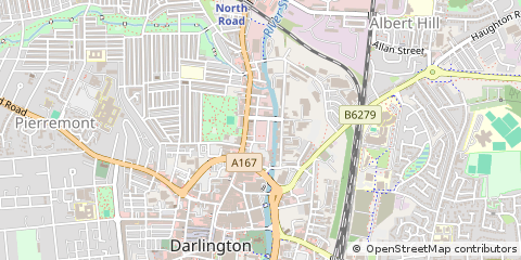 Map of Darlington, County Durham