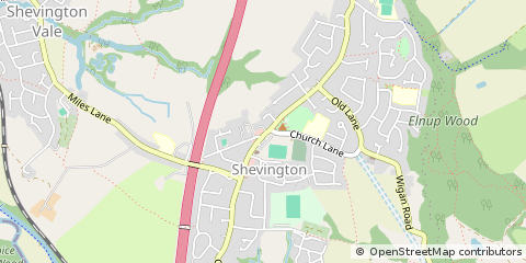 Map of Wigan, Lancashire