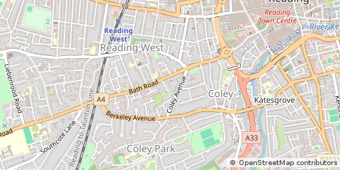 Map of Reading, Berkshire