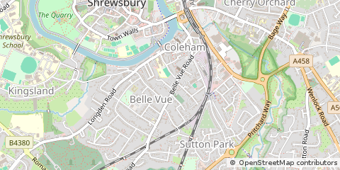Map of Shrewsbury, Shropshire
