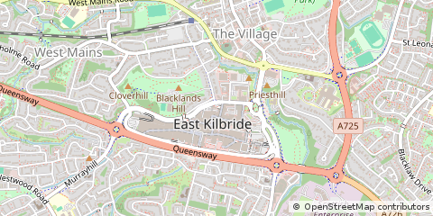Map of East Kilbride, Glasgow,