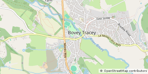 Map of Bovey Tracey