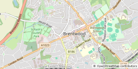 Map of Brentwood, Essex