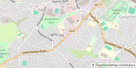 Map of Bradford, West Yorkshire
