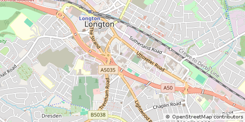 Map of Longton Stoke-on-Trent, Staffordshire
