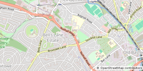 Map of Nottingham, Nottinghamshire