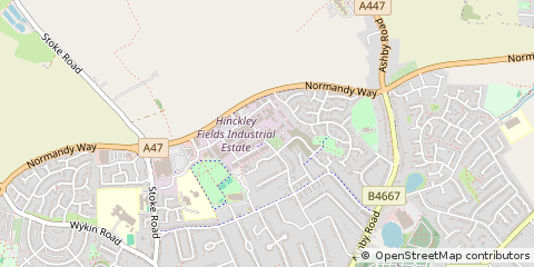 Map of Hinckley, Leicestershire