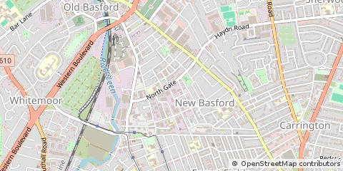 Map of Nottingham, Nottinghamshire