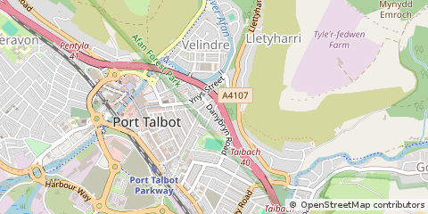 Map of Port Talbot, West Glamorgan