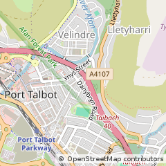 Map of Port Talbot, West Glamorgan