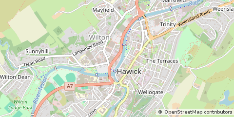 Map of Hawick, Roxburghshire