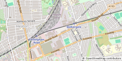 Map of Newcastle Upon Tyne, Tyne and Wear