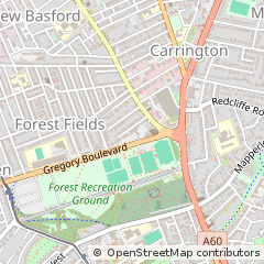 Map of Nottingham, Nottinghamshire