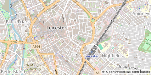 Map of Leicester, Leicestershire