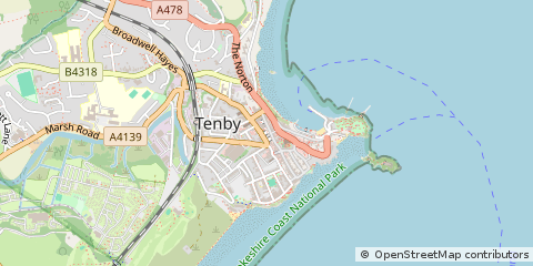 Map of Tenby, Pembrokeshire