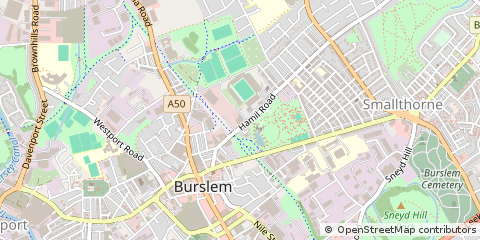 Map of Stoke on Trent, Staffordshire