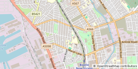 Map of Bootle, Merseyside