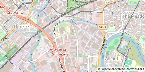 Map of Nottingham, Nottinghamshire